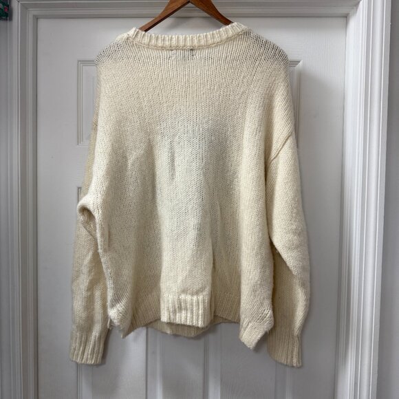 Step Hem Angry Teddy Sweater by 7 For All Mankind Hard To Find (over)size Medium - Picture 2 of 13